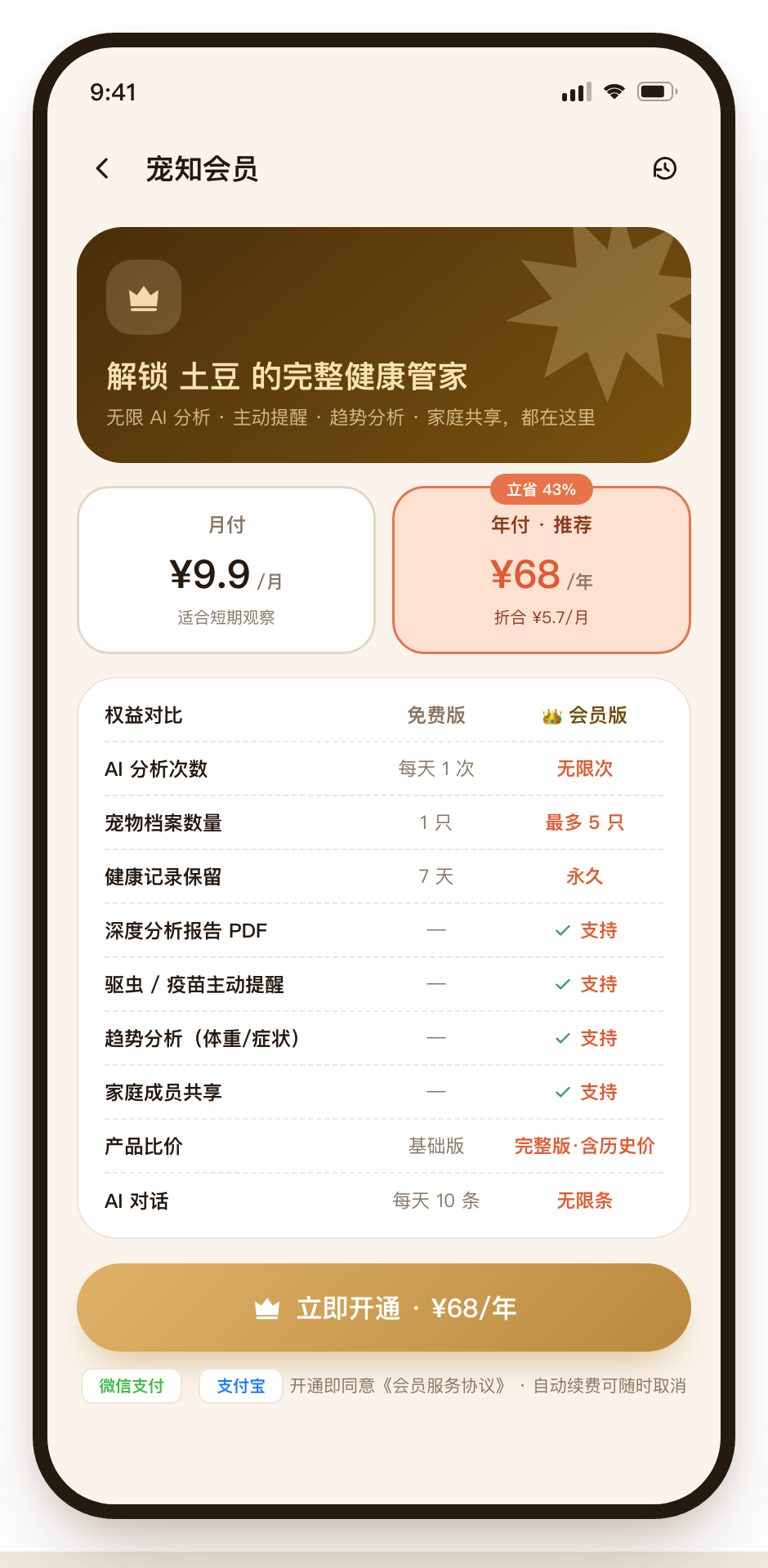 会员权益页